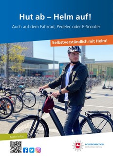 Plakat: Hut ab - Helm auf!