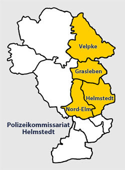 Zuständigkeitsbereich der Polizei Helmstedt