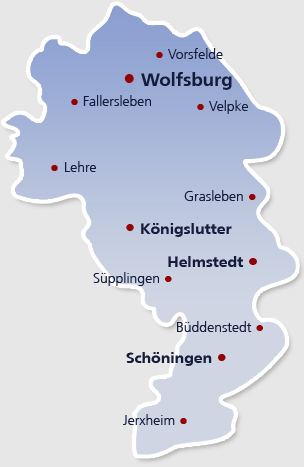 Polizeidienststellen in Wolfsburg und im Landkreis Helmstedt